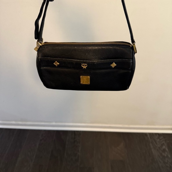MCM Black Leather Bag with Gold Zipper - Picture 1 of 7